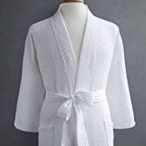 Unisex White Waffle Kimono Bath Robes